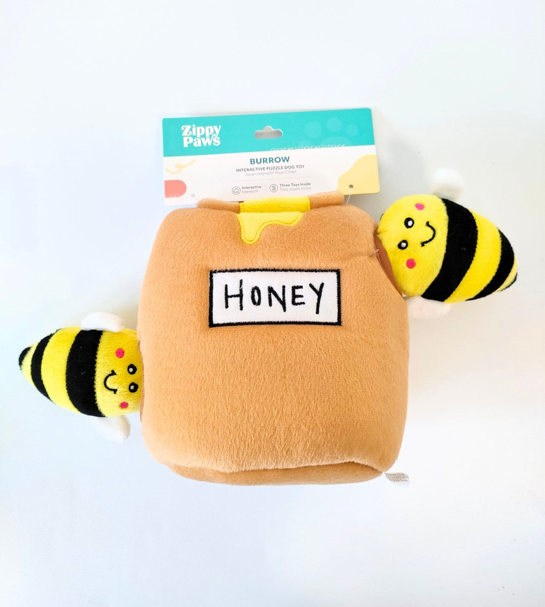 ZippyPaws Burrow Dog Toy - Bees with Honey Pot - One Size