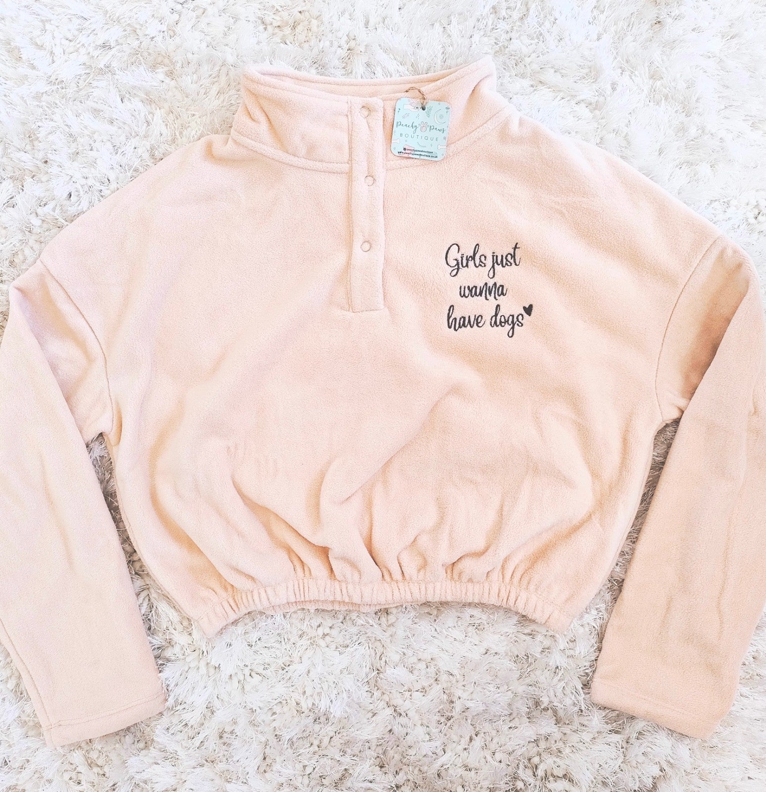 Cream Cropped Fleece – PeachyPawsBoutique
