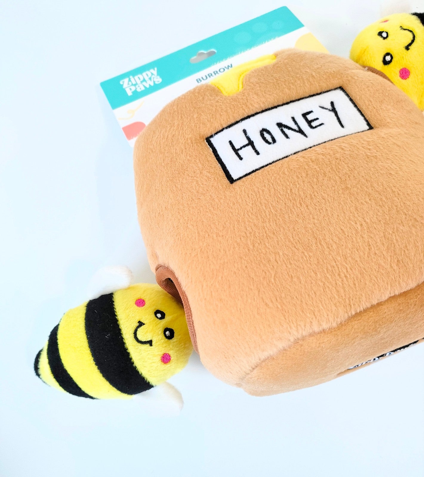 ZippyPaws Burrow Dog Toy - Bees with Honey Pot - One Size