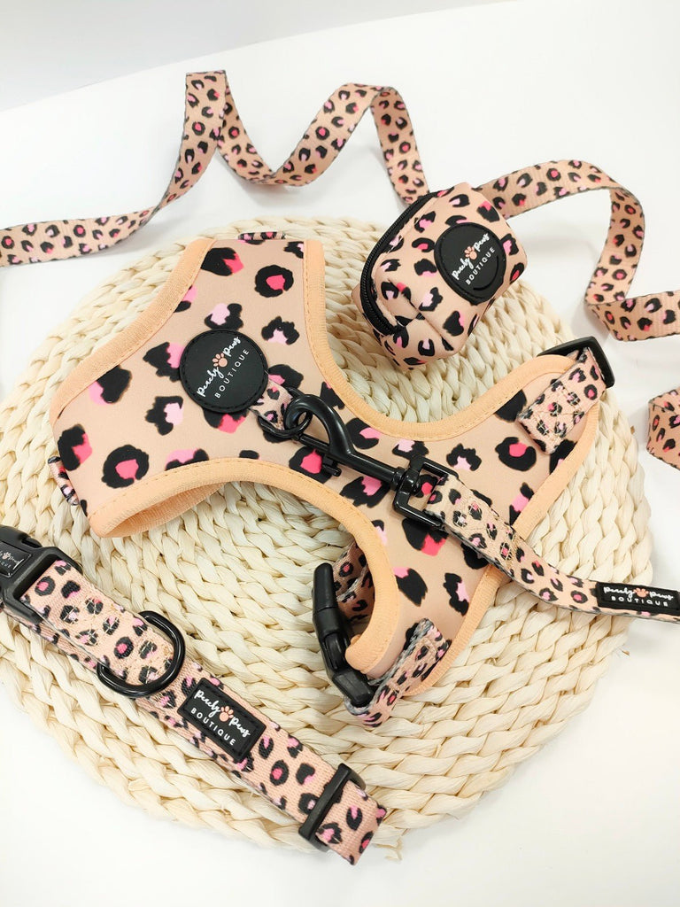 Luxe Leopard Nude Dog Harness - PeachyPawsBoutique