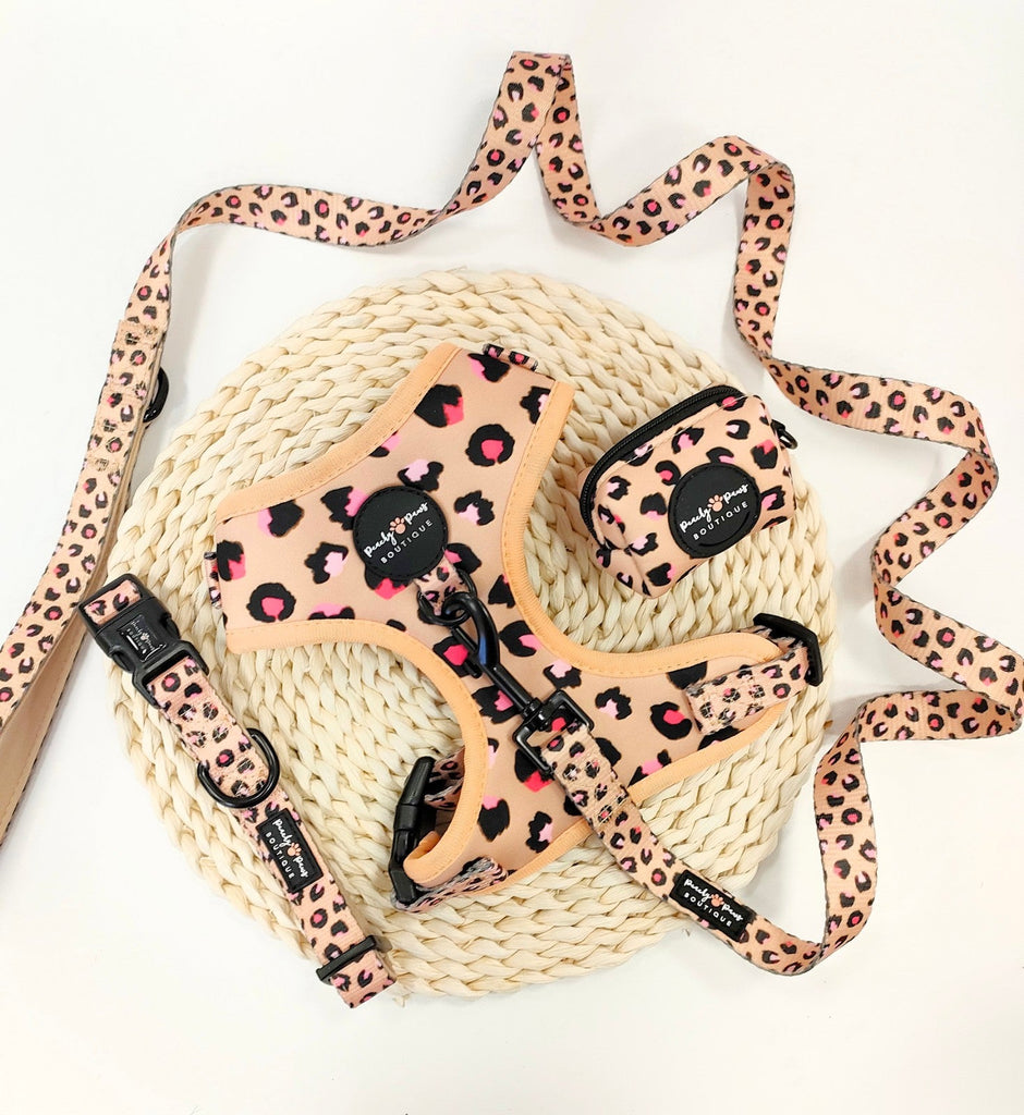 Luxe Leopard Nude Dog Harness - PeachyPawsBoutique
