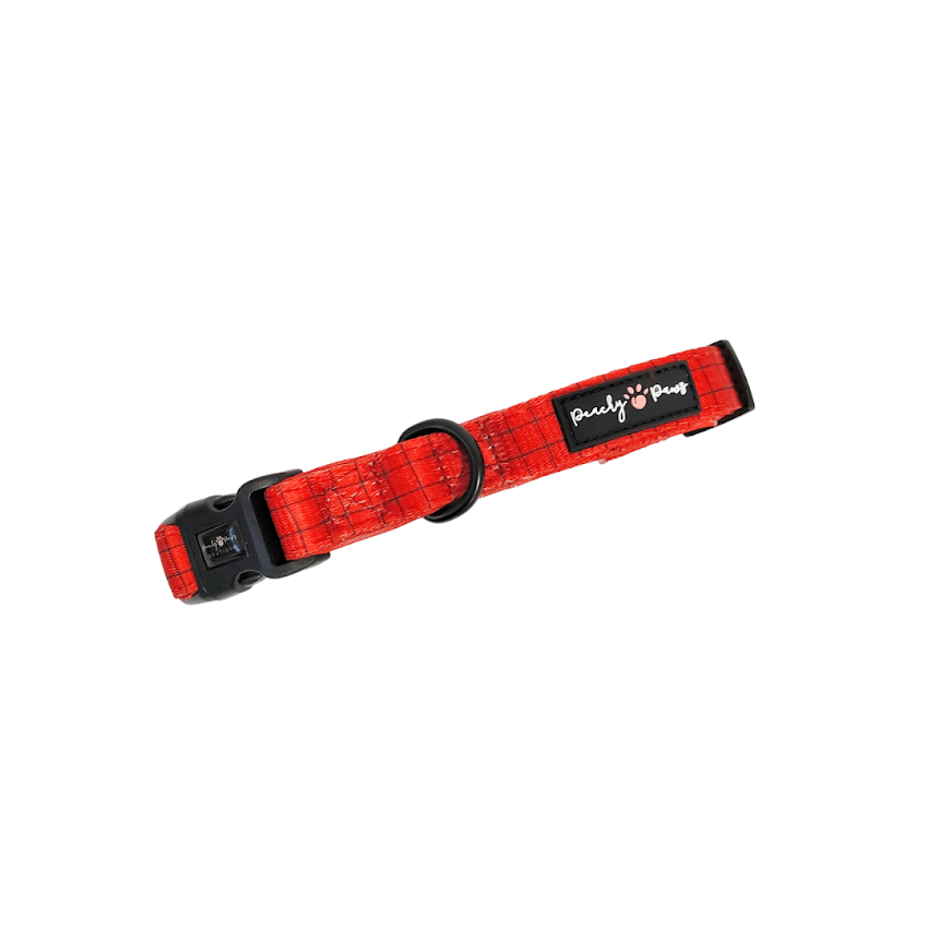 Red Off the Grid Dog Collar - PeachyPawsBoutique